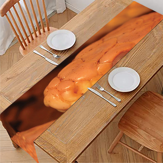 Orange Snake Print Table Runner