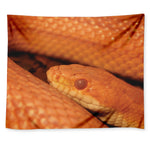 Orange Snake Print Tapestry