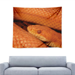 Orange Snake Print Tapestry