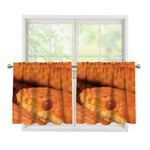 Orange Snake Print Tier Curtains