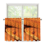 Orange Snake Print Tier Curtains
