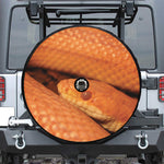 Orange Snake Print Tire Cover With Camera Hole