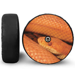 Orange Snake Print Tire Cover With Camera Hole