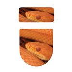 Orange Snake Print Toilet Lid And Tank Cover Set