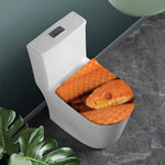 Orange Snake Print Toilet Lid Cover