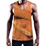 Orange Snake Print Training Tank Top