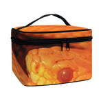 Orange Snake Print Travel Makeup Bag