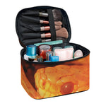 Orange Snake Print Travel Makeup Bag