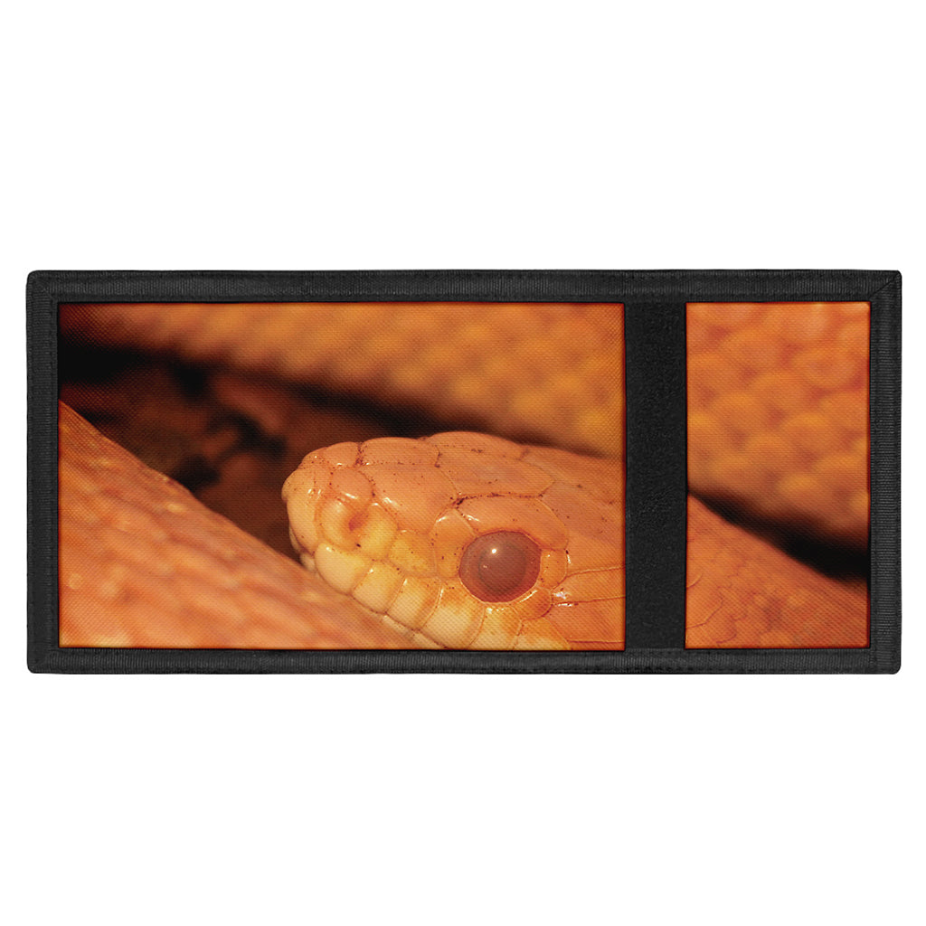 Orange Snake Print Trifold Wallet