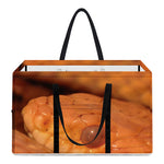Orange Snake Print Utility Tote Bag
