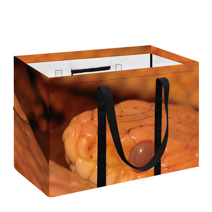 Orange Snake Print Utility Tote Bag
