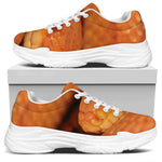 Orange Snake Print White Chunky Shoes