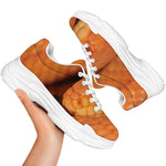 Orange Snake Print White Chunky Shoes