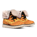Orange Snake Print Winter Boots