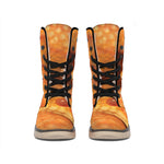 Orange Snake Print Winter Boots
