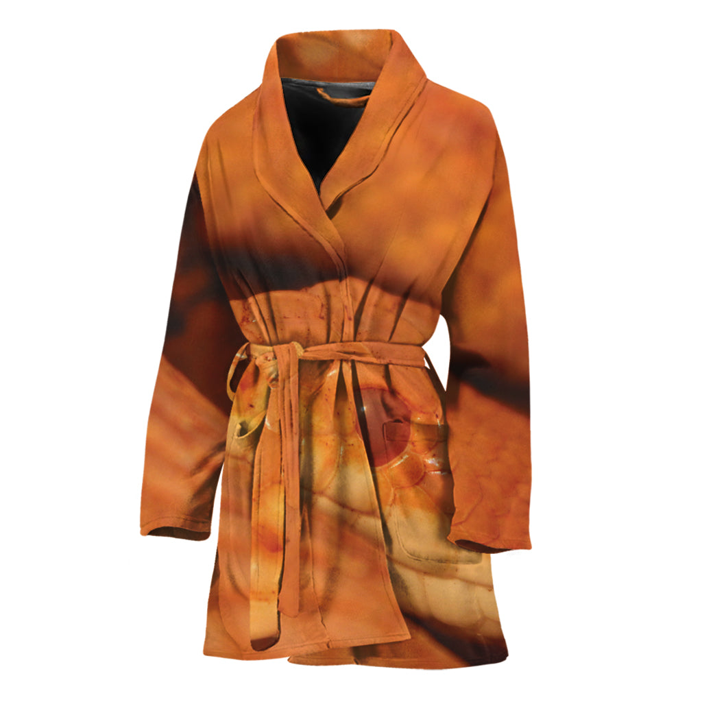 Orange Snake Print Women's Bathrobe