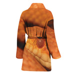Orange Snake Print Women's Bathrobe