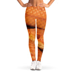 Orange Snake Print Women's Leggings