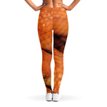 Orange Snake Print Women's Leggings