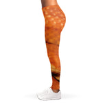 Orange Snake Print Women's Leggings