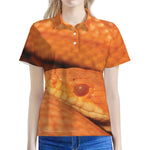 Orange Snake Print Women's Polo Shirt