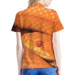 Orange Snake Print Women's Polo Shirt