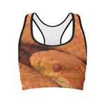 Orange Snake Print Women's Sports Bra