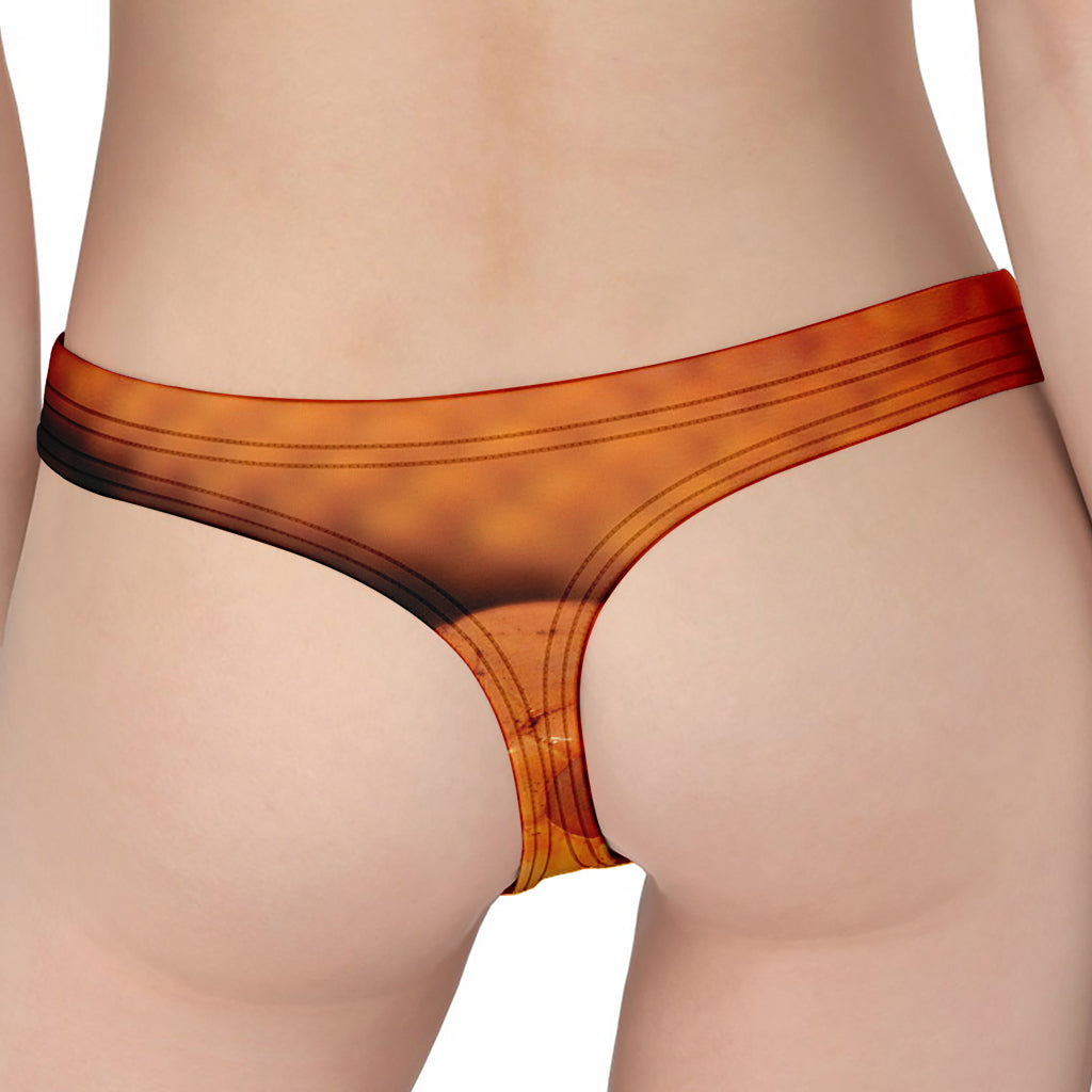 Orange Snake Print Women's Thong