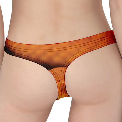 Orange Snake Print Women's Thong