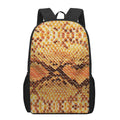 Orange Snakeskin Print 17 Inch Backpack