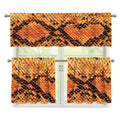 Orange Snakeskin Print 3 Piece Kitchen Curtains