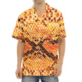 Orange Snakeskin Print Aloha Shirt
