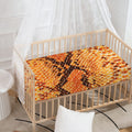 Orange Snakeskin Print Baby Crib Sheet