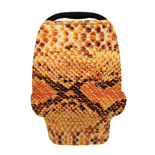 Orange Snakeskin Print Baby Seat Cover