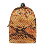 Orange Snakeskin Print Backpack