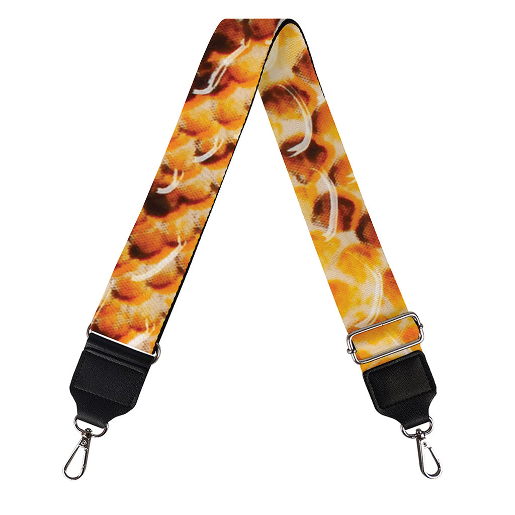 Orange Snakeskin Print Bag Strap