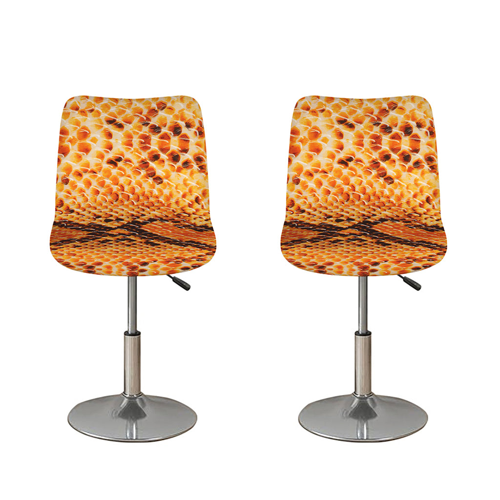 Orange Snakeskin Print Bar Stool Covers