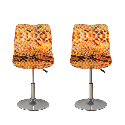 Orange Snakeskin Print Bar Stool Covers