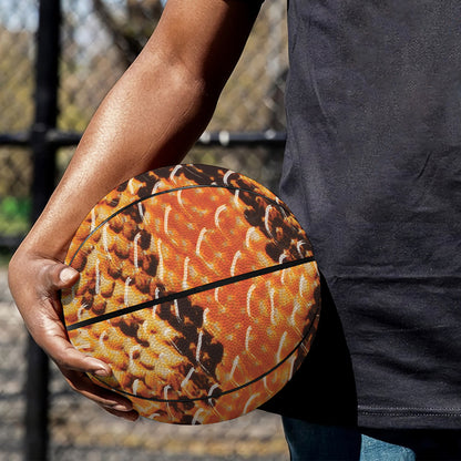 Orange Snakeskin Print Basketball