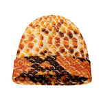 Orange Snakeskin Print Beanie