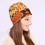 Orange Snakeskin Print Beanie