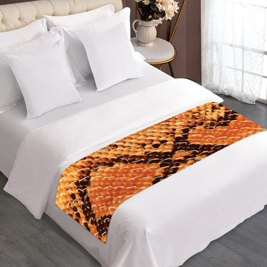 Orange Snakeskin Print Bed Runner