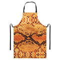 Orange Snakeskin Print Bib Apron With Pocket