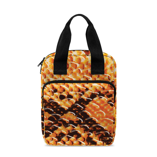 Orange Snakeskin Print Bible Tote Bag