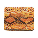 Orange Snakeskin Print Bifold Wallet