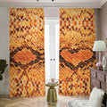 Orange Snakeskin Print Dimout Pencil Pleat Curtains