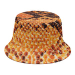 Orange Snakeskin Print Bucket Hat