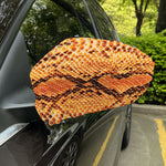Orange Snakeskin Print Car Side Mirror Covers