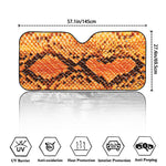 Orange Snakeskin Print Car Windshield Sun Shade