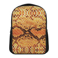 Orange Snakeskin Print Casual Backpack